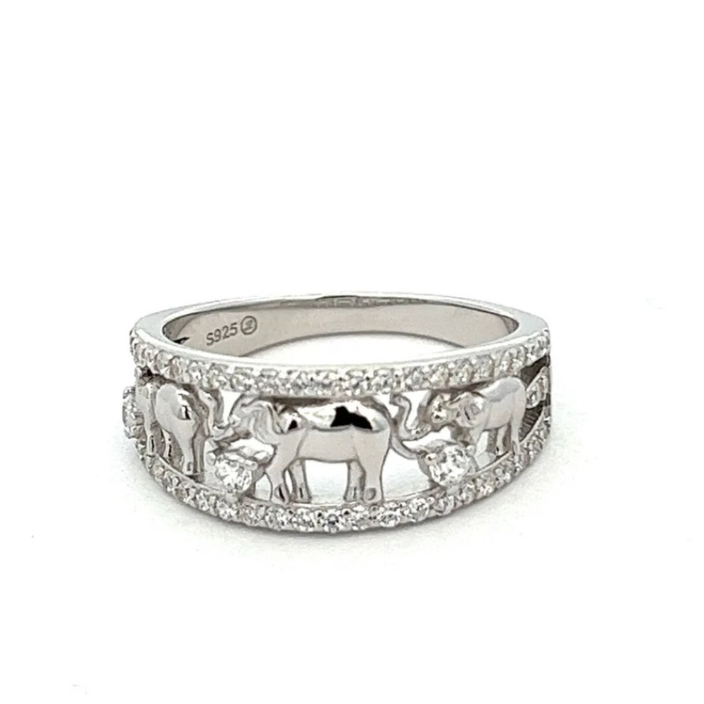 Lucky Elephant Ring 925 Sterling Silver Size 8